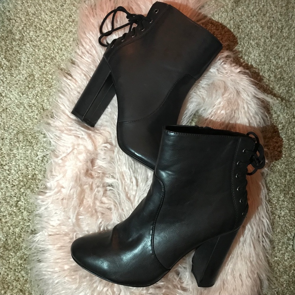 Charlotte Russe Black high heeled ankle boots